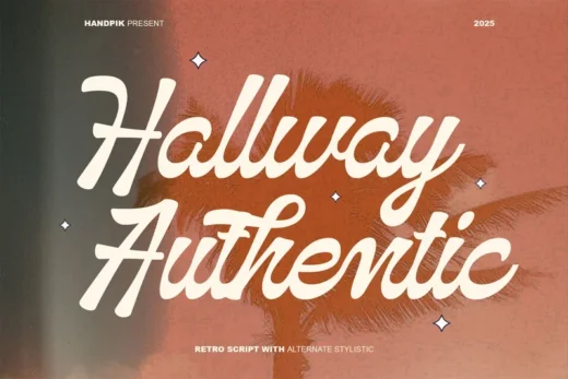 Hallway authentic  free font download | freefont Pro