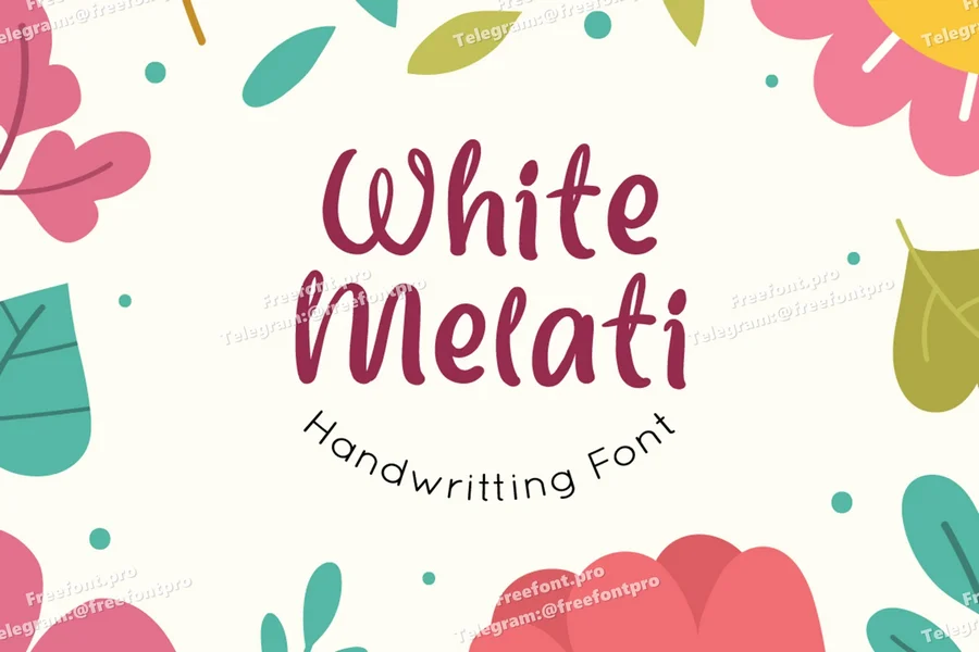 Handwritten font   white melati  free font download | freefont Pro