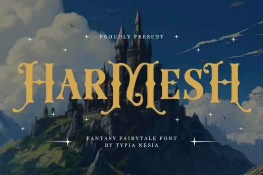 Harmesh   magical  ornate fantasy typeface  free font download | freefont Pro