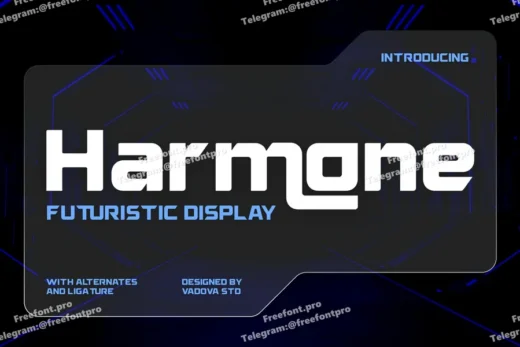 Harmone futuristic  free font download | freefont Pro
