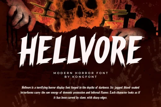 Hellvore  modern horror font  free font download | freefont Pro