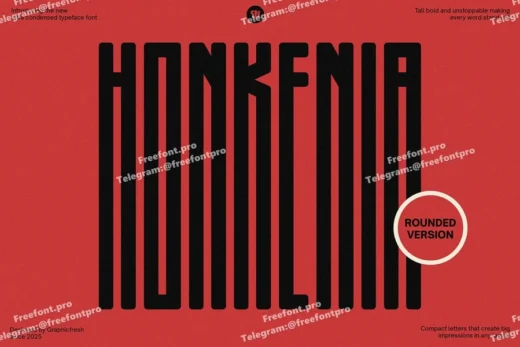 Honkenia rounded  the ultra condensed font  free font download | freefont Pro