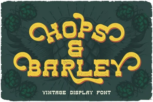 Hops And Barley Vintage Font