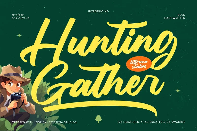 Hunting gather  free font download | freefont Pro