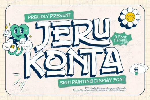 Jeru konta   sign painting display font  free font download | freefont Pro