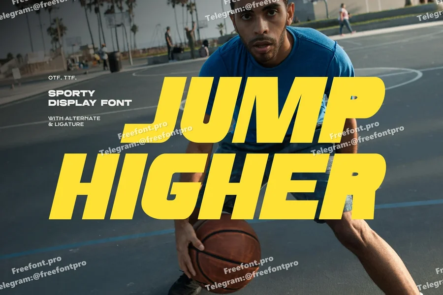 Jump higher   sporty display font  free font download | freefont Pro