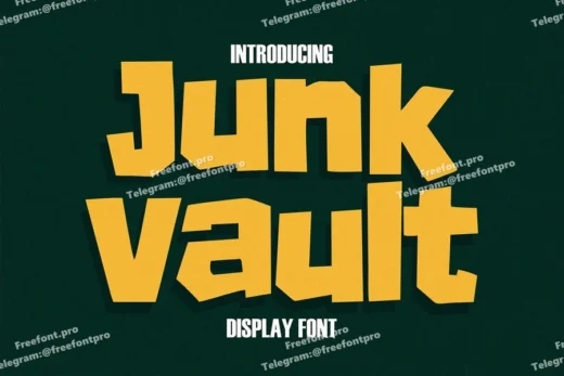 Junk vault  bold display font  free font download | freefont Pro