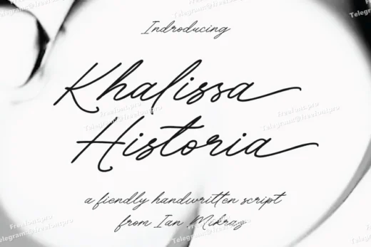 Khalissa historia   a signature script  free font download | freefont Pro