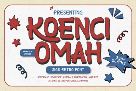 Koenci omah   sign retro font  free font download | freefont Pro