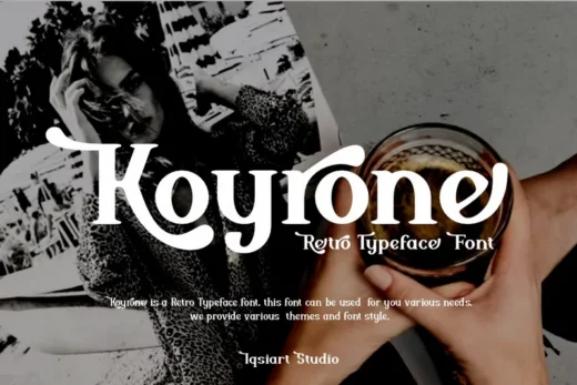 Koyrone   retro typeface font  free font download | freefont Pro