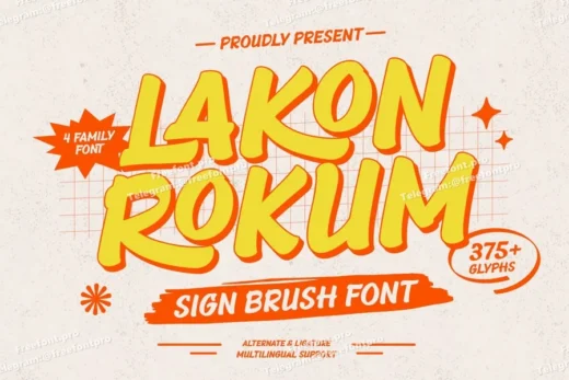 Lakon rokum   sign brush font  free font download | freefont Pro
