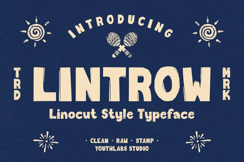 Lintrowlinocutstyletypeface20250811213210utc free font download | freefont Pro Lintrow linocut style typeface free font download | freefont Pro