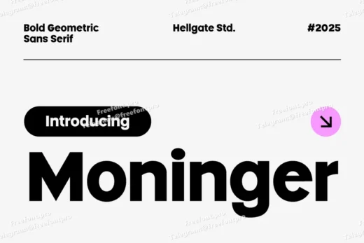 Moninger geometric sans serif  free font download | freefont Pro