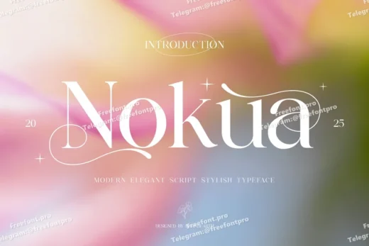 Nokua elegant script  free font download | freefont Pro