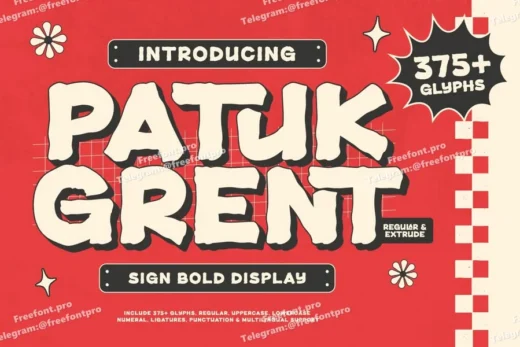 Patuk grent   sign bold display  free font download | freefont Pro