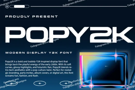 Popy2k – Modern Y2K Display Font