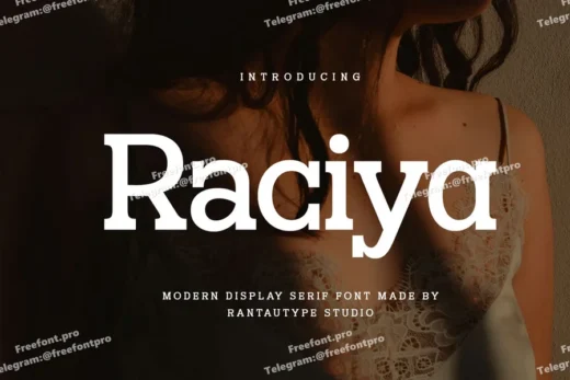 Raciya modern display serif font  free font download | freefont Pro