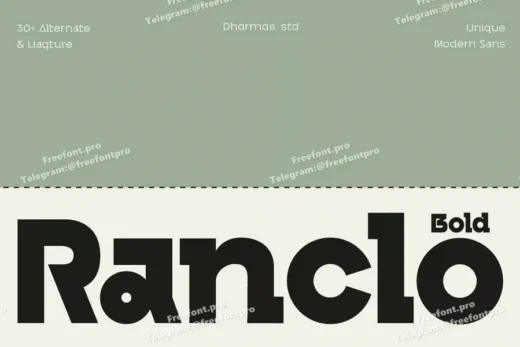Ranclo  strong bold logo font  free font download | freefont Pro