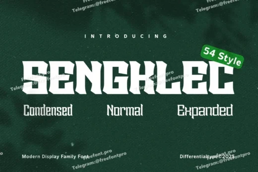 Sengklec   display family font  free font download | freefont Pro