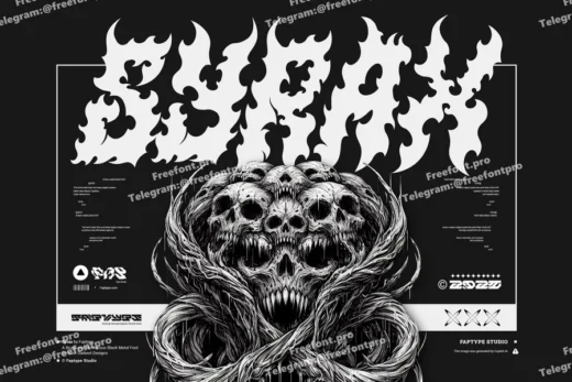 Syrax  brutal black metal typeface  free font download | freefont Pro
