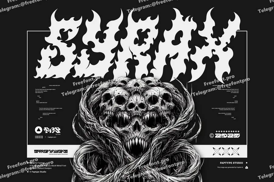 Syraxbrutalblackmetaltypeface20250807180829utc free font download | freefont Pro Syrax brutal black metal typeface free font download | freefont Pro