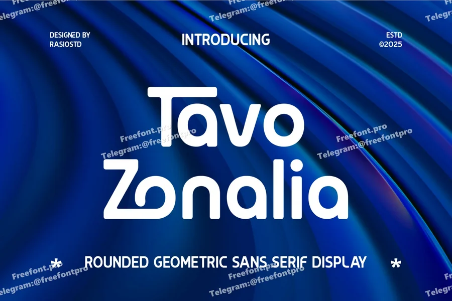 Tavo zonalia rounded geometric sans serif  free font download | freefont Pro