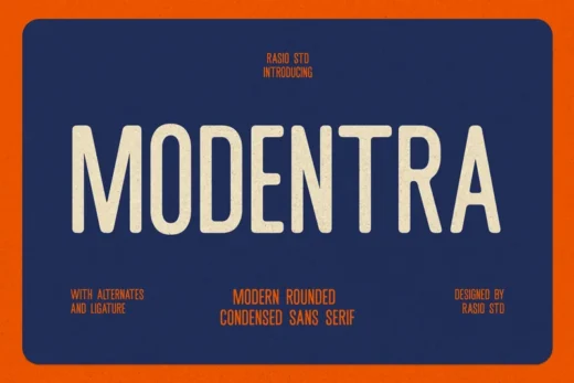 Modentra rounded condensed sans serif  free font download | freefont Pro