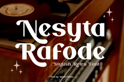 Nesyta rafode   stylish retro font  free font download | freefont Pro