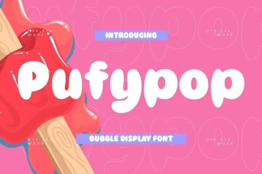 Pufipop bubble display font  free font download | freefont Pro