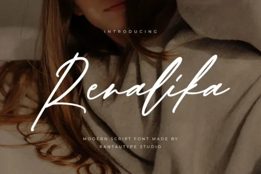 Renalika modern script font  free font download | freefont Pro