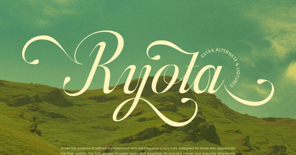 Ryota wedding elegant script luxury font free font download | freefont Pro free font download | freefont Pro