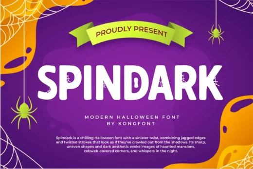 Spindark  modern halloween font  free font download | freefont Pro