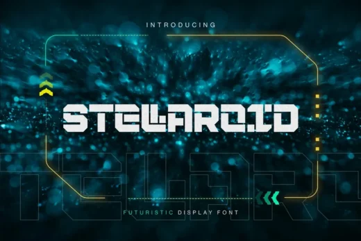 Stellaroid   futuristic display font  free font download | freefont Pro