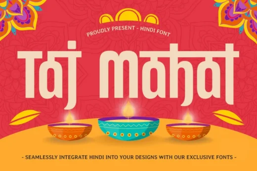 Taj Mahal - Hindi Diwali India Font
