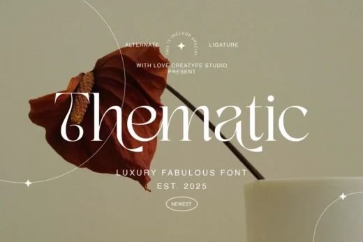 Thematic luxury display serif  free font download | freefont Pro