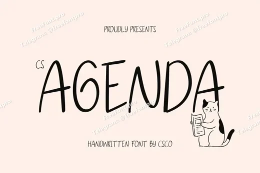 Agenda  handwritten font  free font download | freefont Pro