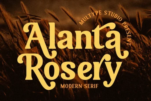 Alanta rosery modern font  free font download | freefont Pro