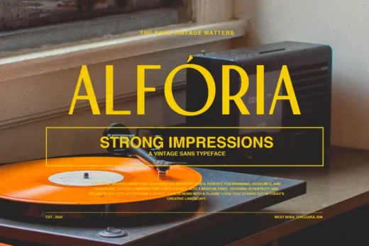 Alforia   vintage sans  free font download | freefont Pro