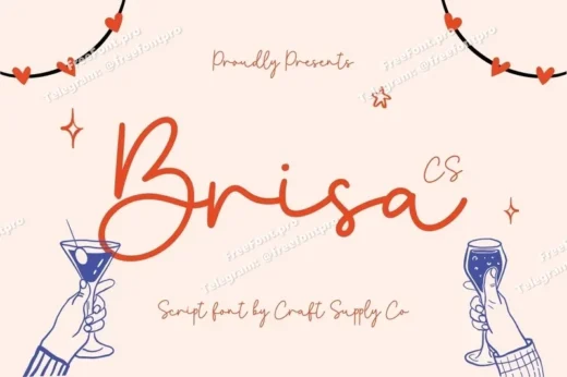 Brisa  monoline script font  free font download | freefont Pro