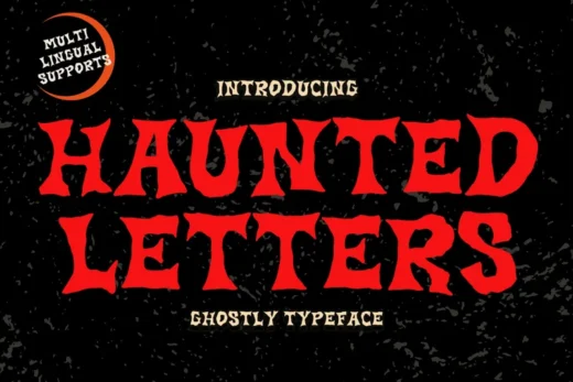 Haunted letters  free font download | freefont Pro