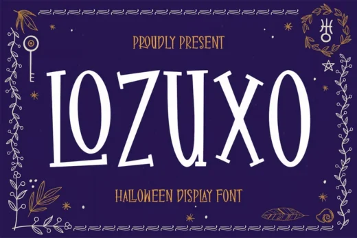 Lozuxo display playful font  free font download | freefont Pro