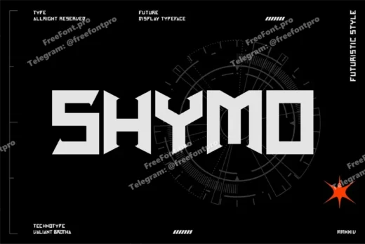 Shymo   techo display font  free font download | freefont Pro