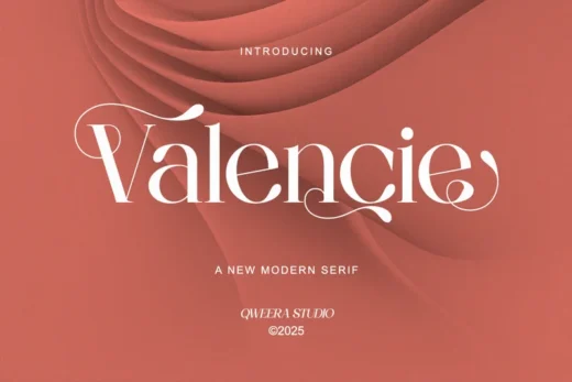 Valencie   minimal modern swashes logo serif  free font download | freefont Pro