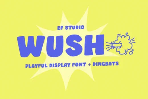 Wush playful display  free font download | freefont Pro