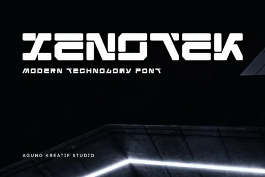 Xenotek   a modern sci fi  tech font  free font download | freefont Pro