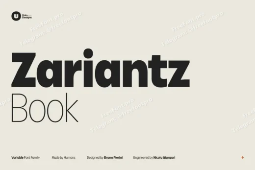 Zariantz book  free font download | freefont Pro